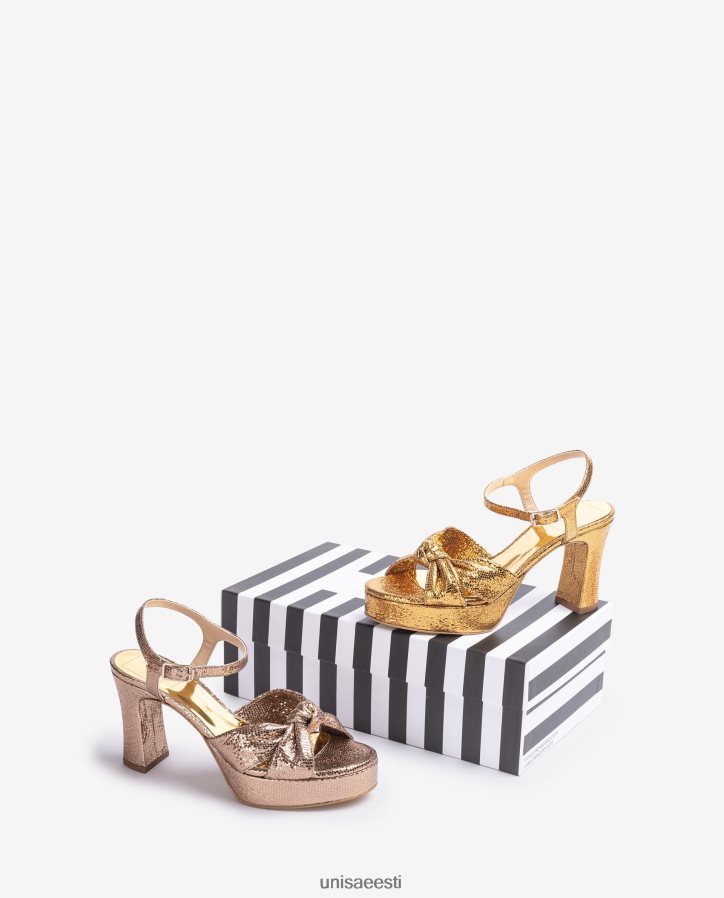 Unisa 88PPB41309 sõlmitud rihmadega sandaalid naised pronksist
