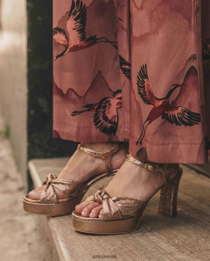 Unisa 88PPB41309 sõlmitud rihmadega sandaalid naised pronksist