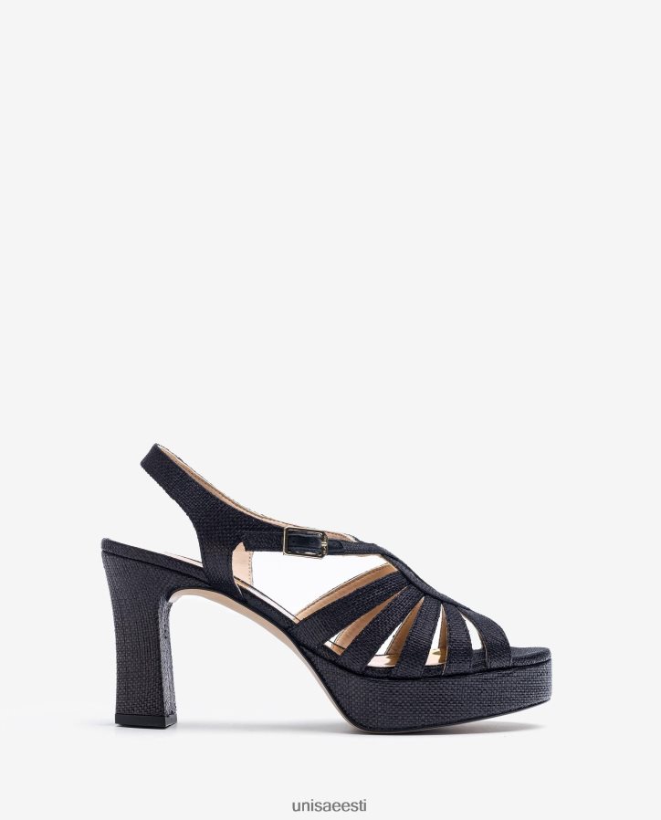 Unisa 88PPB41310 sandaalid valmistatud raffiast naised must