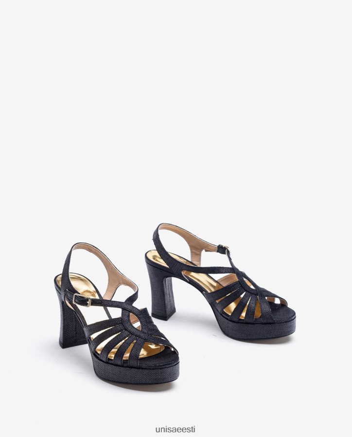 Unisa 88PPB41310 sandaalid valmistatud raffiast naised must