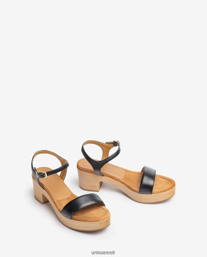 Unisa 88PPB4134 madala plokkkontsaga sandaal naised must