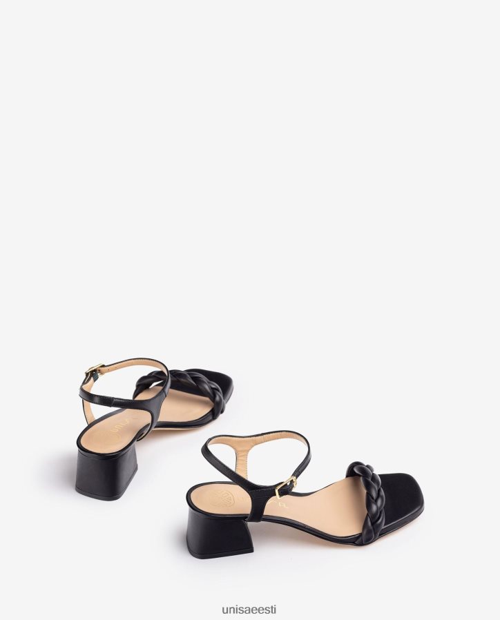 Unisa 88PPB4144 punutud rihmaga sandaal naised must