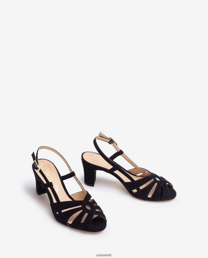 Unisa 88PPB4173 nutikas keskmise kontsaga sandaal naised must