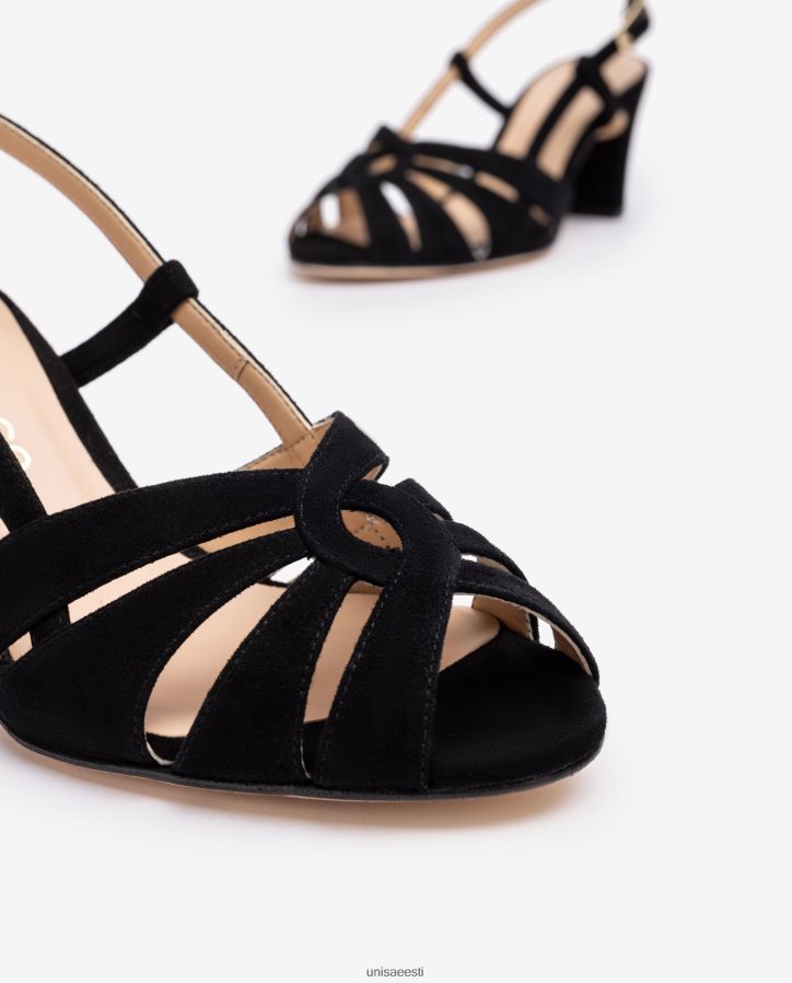 Unisa 88PPB4173 nutikas keskmise kontsaga sandaal naised must