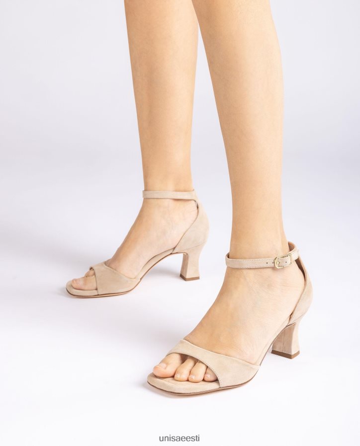 Unisa 88PPB4196 keskmise kontsaga seemisnahast sandaal naised beež
