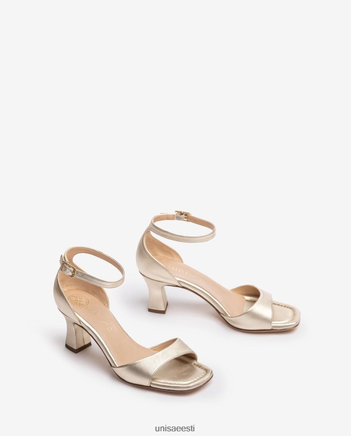 Unisa 88PPB4197 keskmise kontsaga metallilise efektiga nahast sandaal naised graatsiline