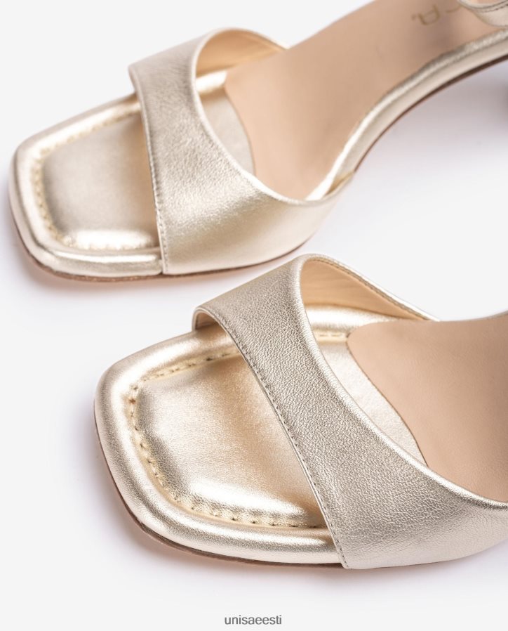 Unisa 88PPB4197 keskmise kontsaga metallilise efektiga nahast sandaal naised graatsiline