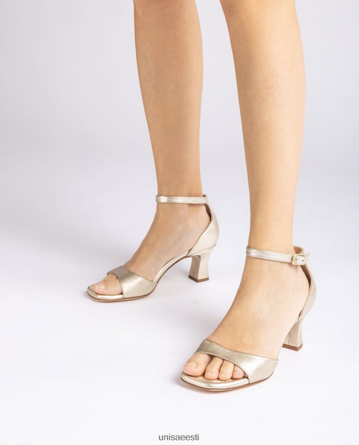 Unisa 88PPB4197 keskmise kontsaga metallilise efektiga nahast sandaal naised graatsiline
