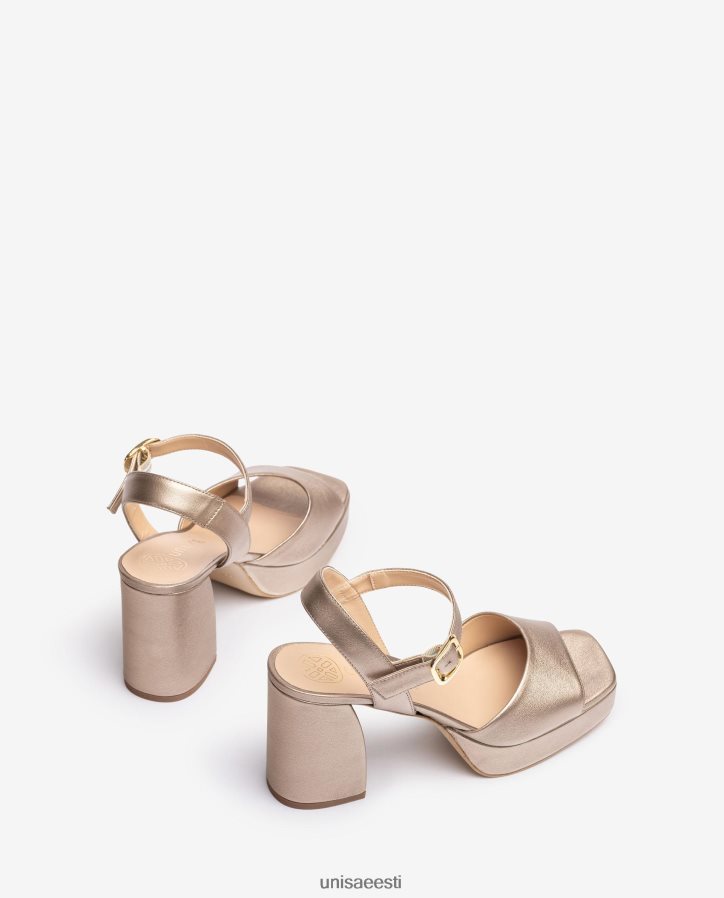 Unisa 88PPB41 laia kontsaga metallist nahast efektiga sandaal naised pronksist
