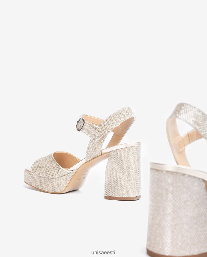 Unisa 88PPB4223 läikivast kangast laia kontsaga sandaal naised kullast
