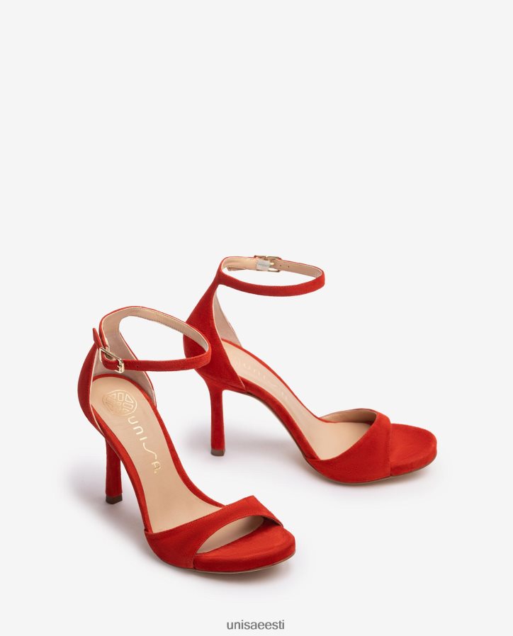 Unisa 88PPB422 kõrge kontsaga seemisnahast sandaal naised punane