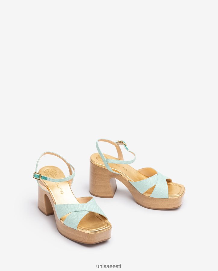 Unisa 88PPB4233 plokkkontsaga raffia sandaal naised sinine