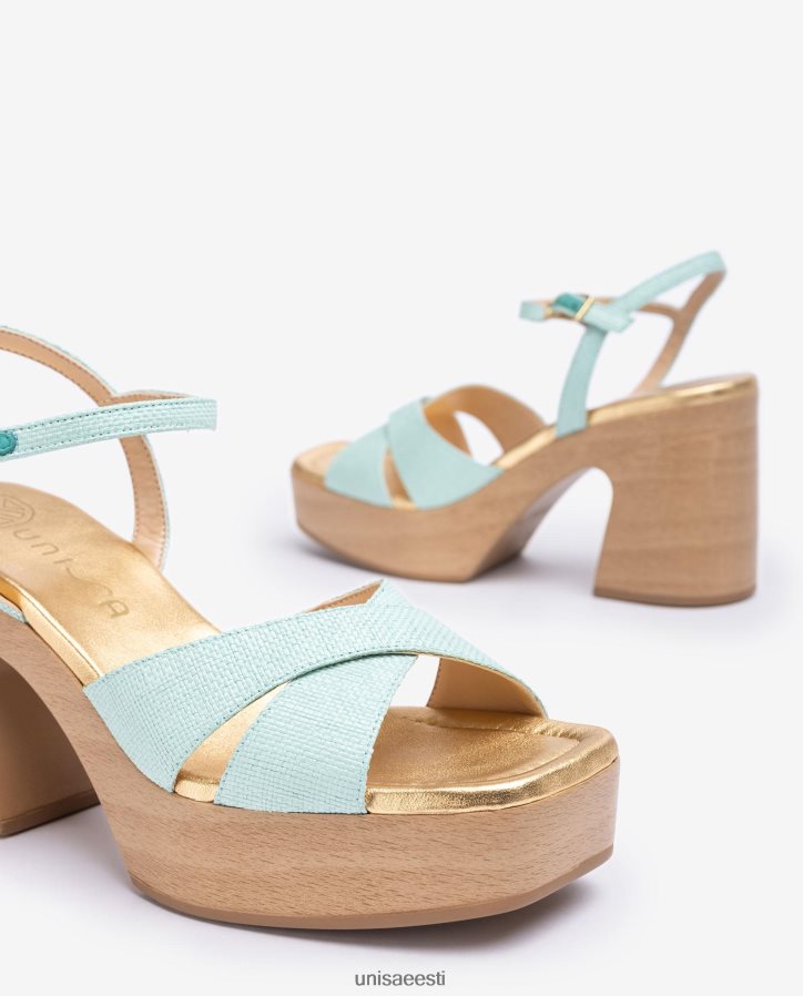 Unisa 88PPB4233 plokkkontsaga raffia sandaal naised sinine