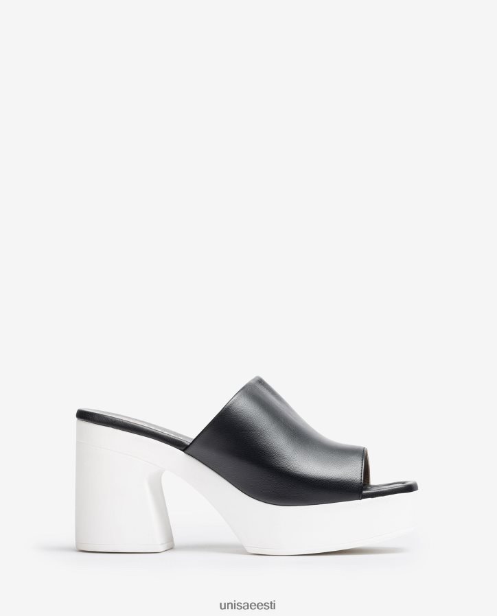 Unisa 88PPB4235 laiad vamp-sandaalid plokk-kontsaga naised must