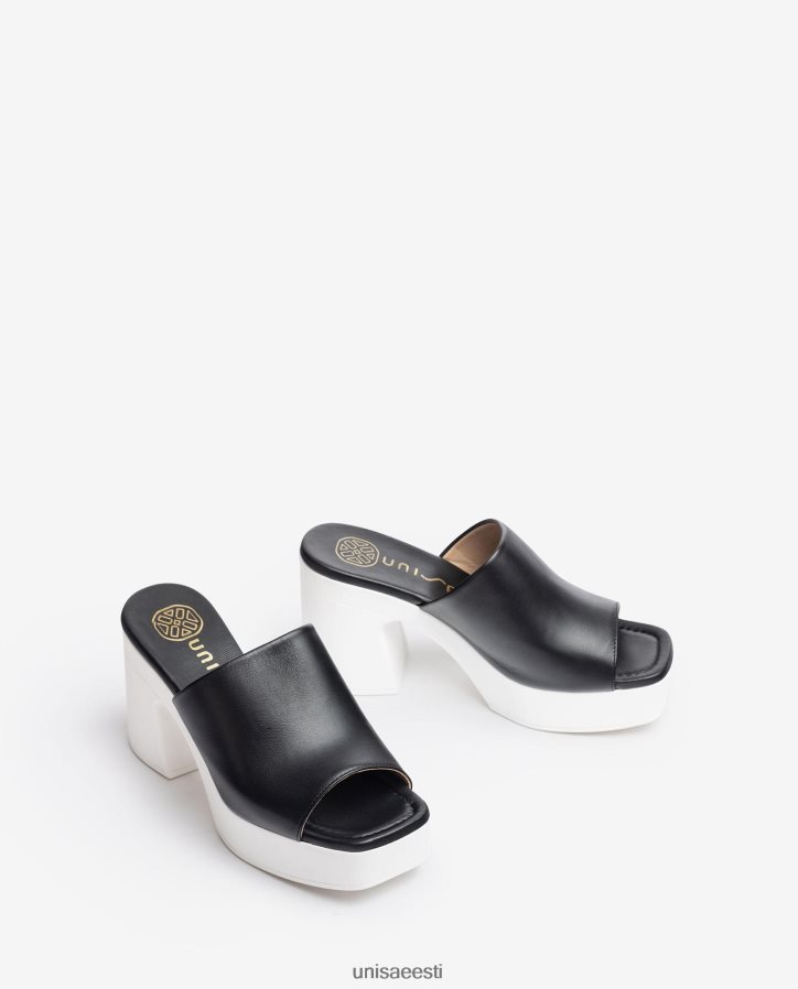 Unisa 88PPB4235 laiad vamp-sandaalid plokk-kontsaga naised must