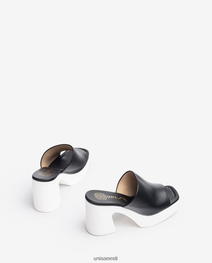 Unisa 88PPB4235 laiad vamp-sandaalid plokk-kontsaga naised must