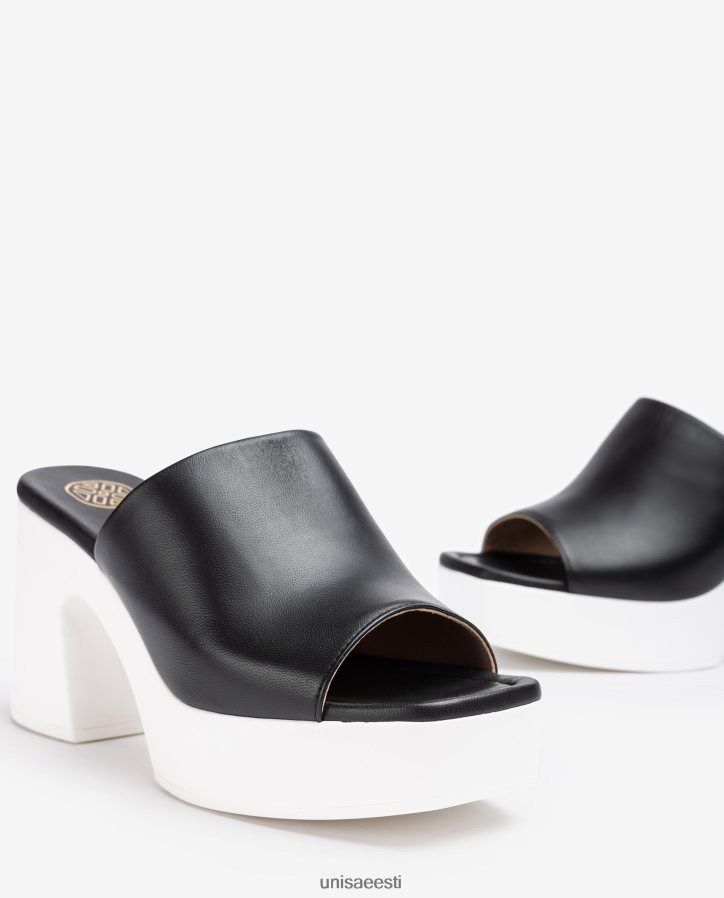 Unisa 88PPB4235 laiad vamp-sandaalid plokk-kontsaga naised must