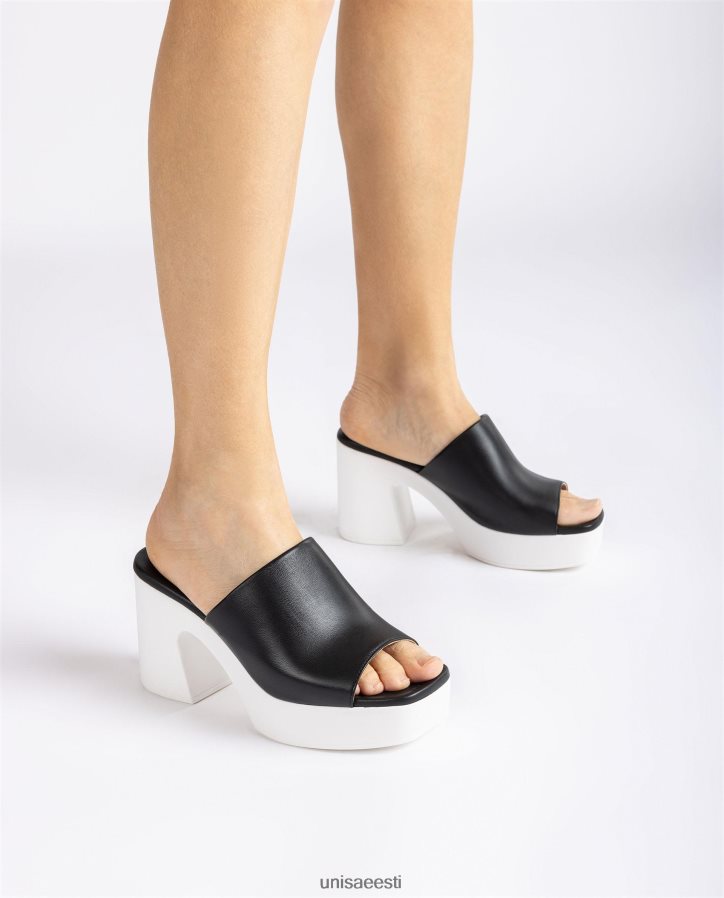 Unisa 88PPB4235 laiad vamp-sandaalid plokk-kontsaga naised must