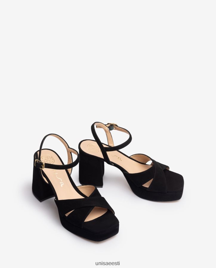 Unisa 88PPB4239 laia kontsaga sandaalid naised must