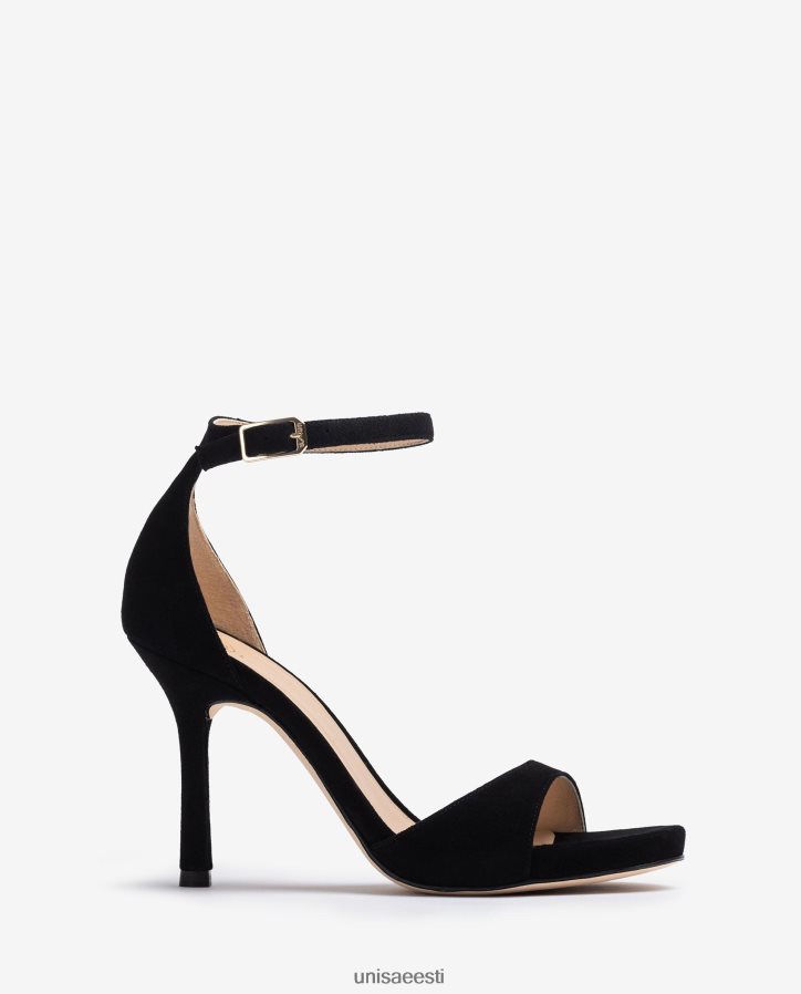 Unisa 88PPB423 kõrge kontsaga seemisnahast sandaal naised must