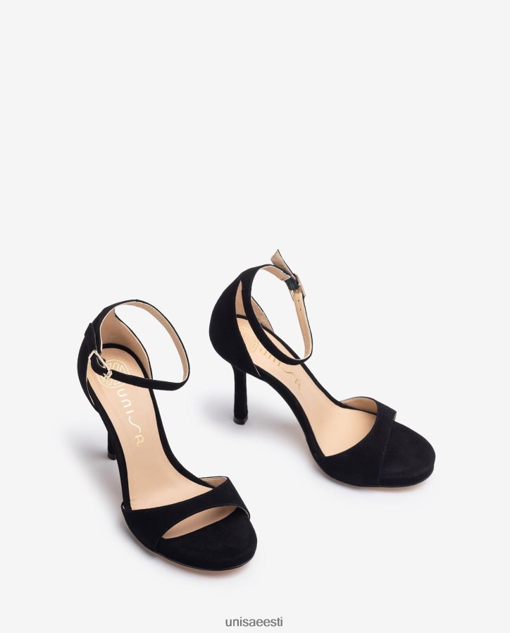 Unisa 88PPB423 kõrge kontsaga seemisnahast sandaal naised must