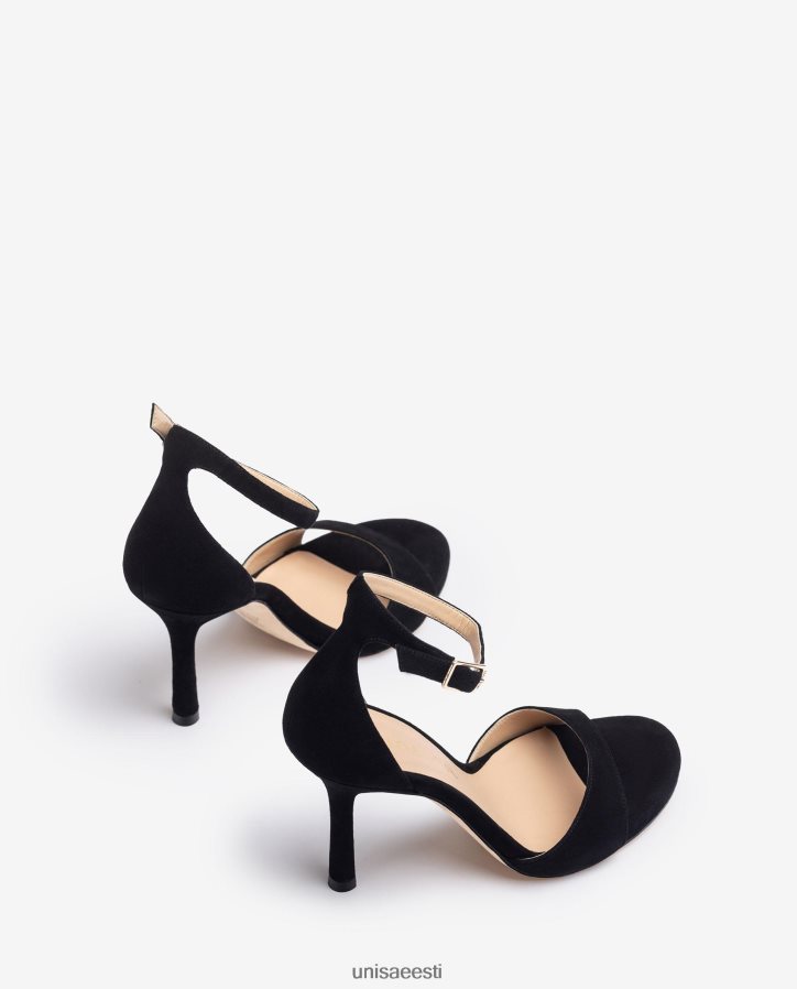Unisa 88PPB423 kõrge kontsaga seemisnahast sandaal naised must