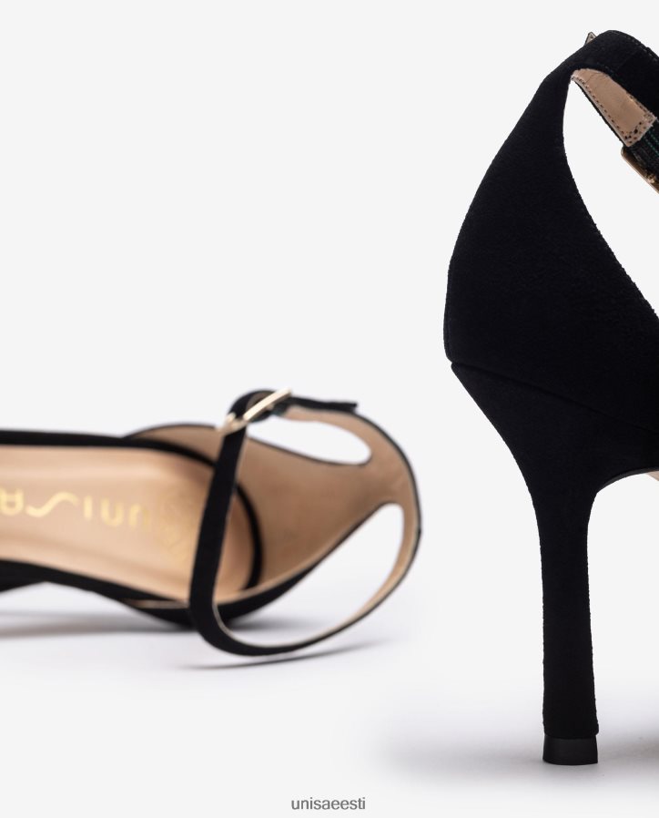 Unisa 88PPB423 kõrge kontsaga seemisnahast sandaal naised must