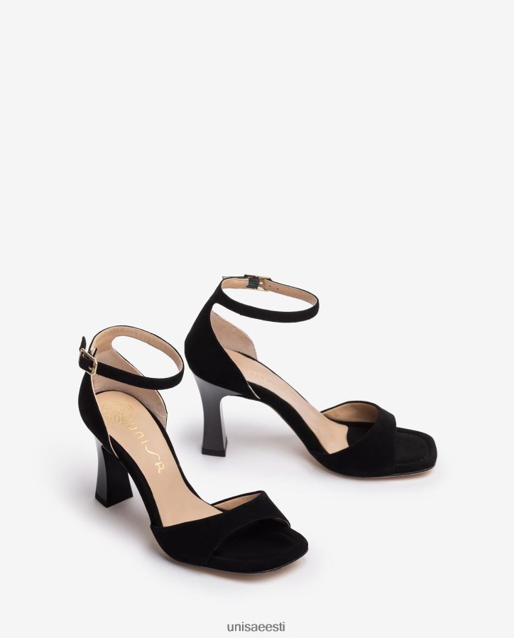 Unisa 88PPB4260 seemisnahast d'orsay pahkluu rihmaga sandaal naised must