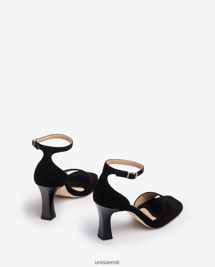 Unisa 88PPB4260 seemisnahast d'orsay pahkluu rihmaga sandaal naised must