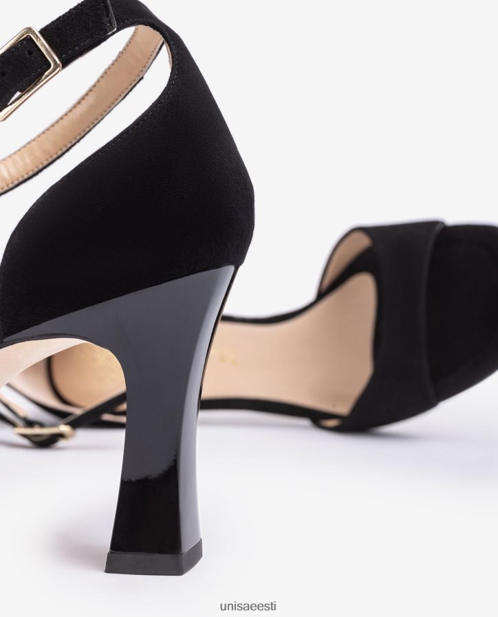 Unisa 88PPB4260 seemisnahast d'orsay pahkluu rihmaga sandaal naised must