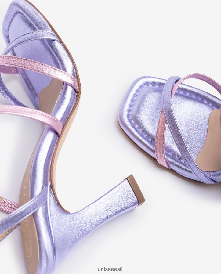 Unisa 88PPB4266 metallilise efektiga nahast rihmaga sandaal naised lilla