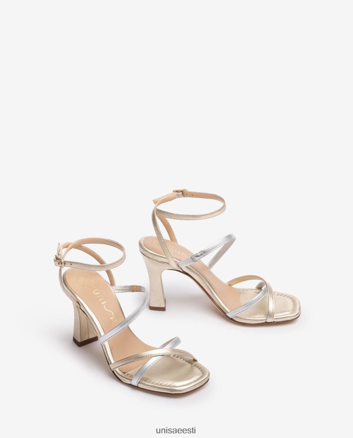 Unisa 88PPB4267 metallilise efektiga nahast rihmaga sandaal naised kullast