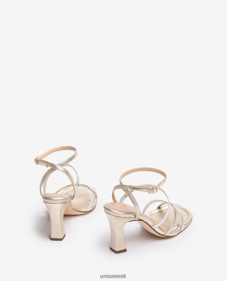 Unisa 88PPB4267 metallilise efektiga nahast rihmaga sandaal naised kullast