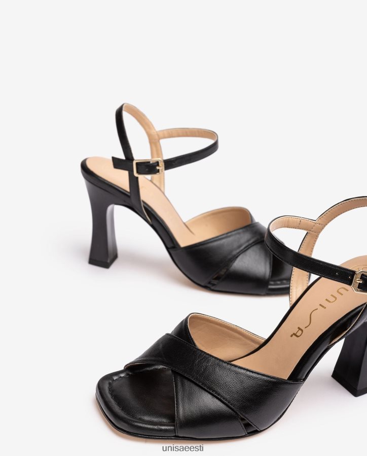 Unisa 88PPB4270 ristrihmaga sandaalid naised must
