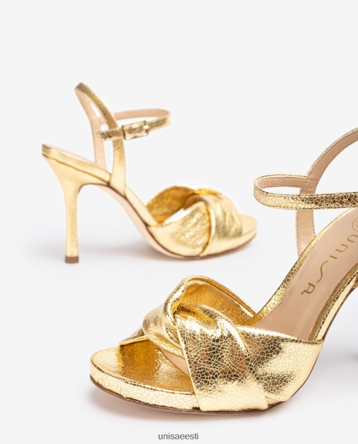 Unisa 88PPB4287 crossover vamp kõrge kontsaga sandaalid naised kullast