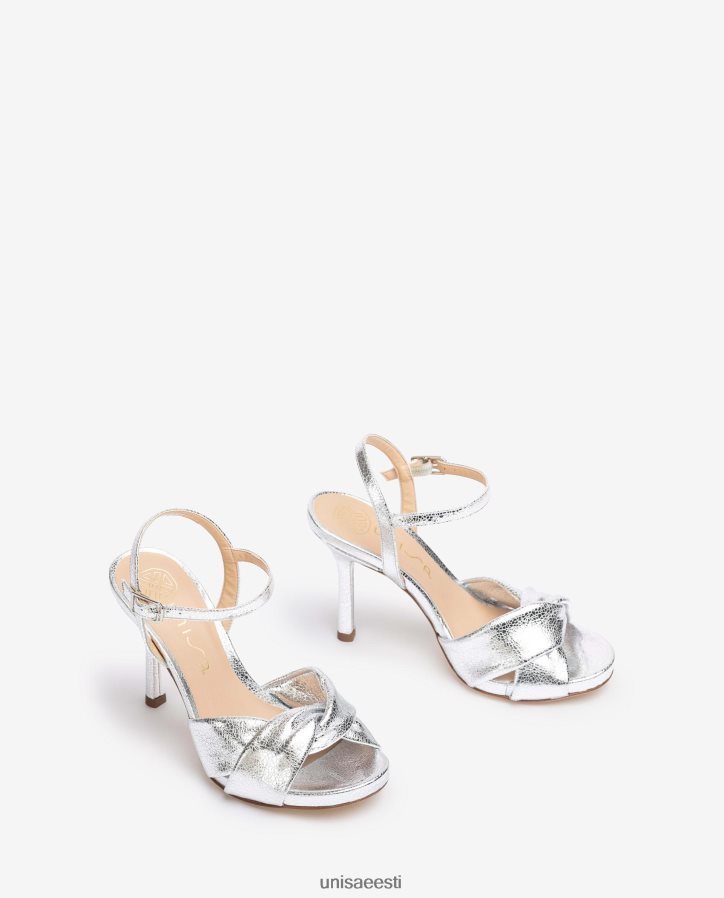 Unisa 88PPB4288 crossover vamp kõrge kontsaga sandaalid naised hõbedane