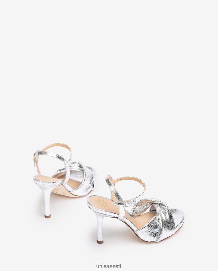 Unisa 88PPB4288 crossover vamp kõrge kontsaga sandaalid naised hõbedane