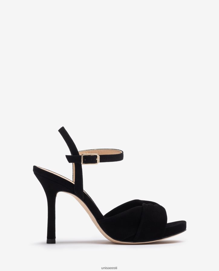 Unisa 88PPB4289 crossover vamp kõrge kontsaga sandaalid naised must