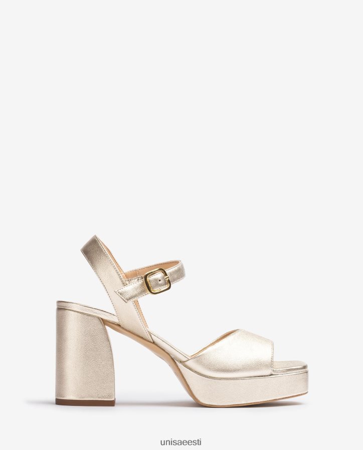 Unisa 88PPB42 laia kontsaga metallist nahast efektiga sandaal naised kullast