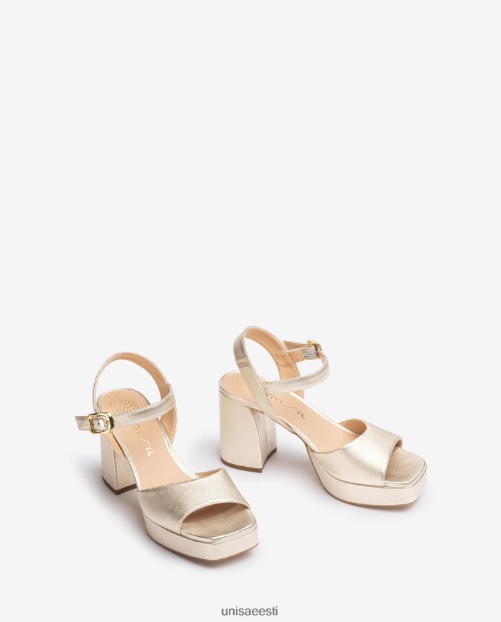 Unisa 88PPB42 laia kontsaga metallist nahast efektiga sandaal naised kullast