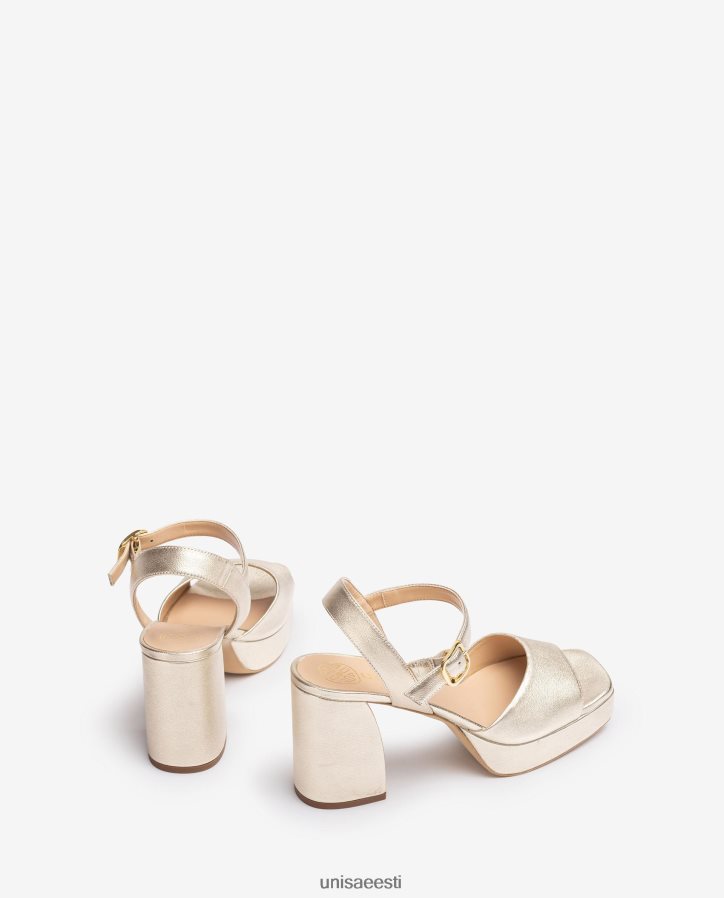 Unisa 88PPB42 laia kontsaga metallist nahast efektiga sandaal naised kullast
