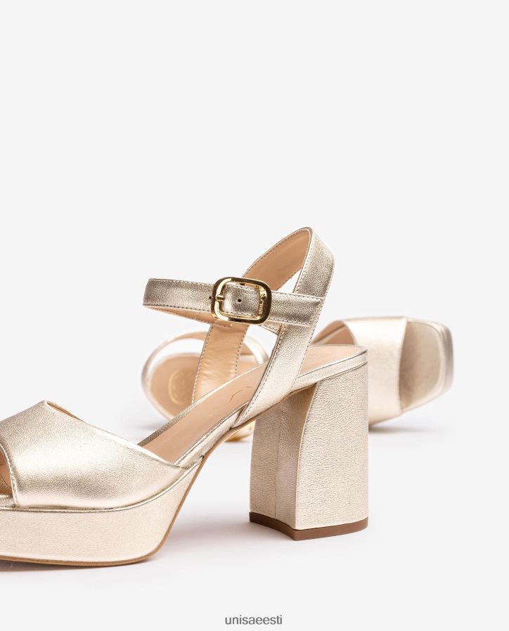 Unisa 88PPB42 laia kontsaga metallist nahast efektiga sandaal naised kullast