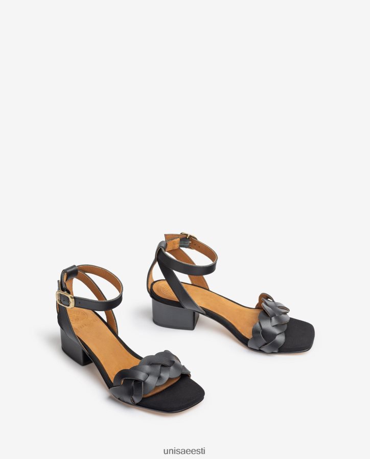 Unisa 88PPB4305 dekoratiivse perforatsiooniga sandaal vampil naised must