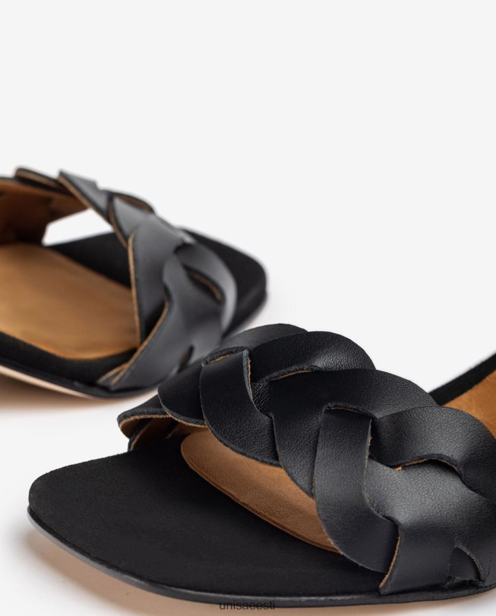 Unisa 88PPB4305 dekoratiivse perforatsiooniga sandaal vampil naised must