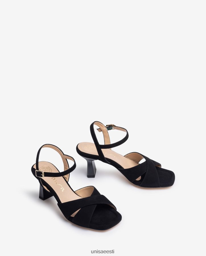 Unisa 88PPB4312 rihmaga sandaal naised must
