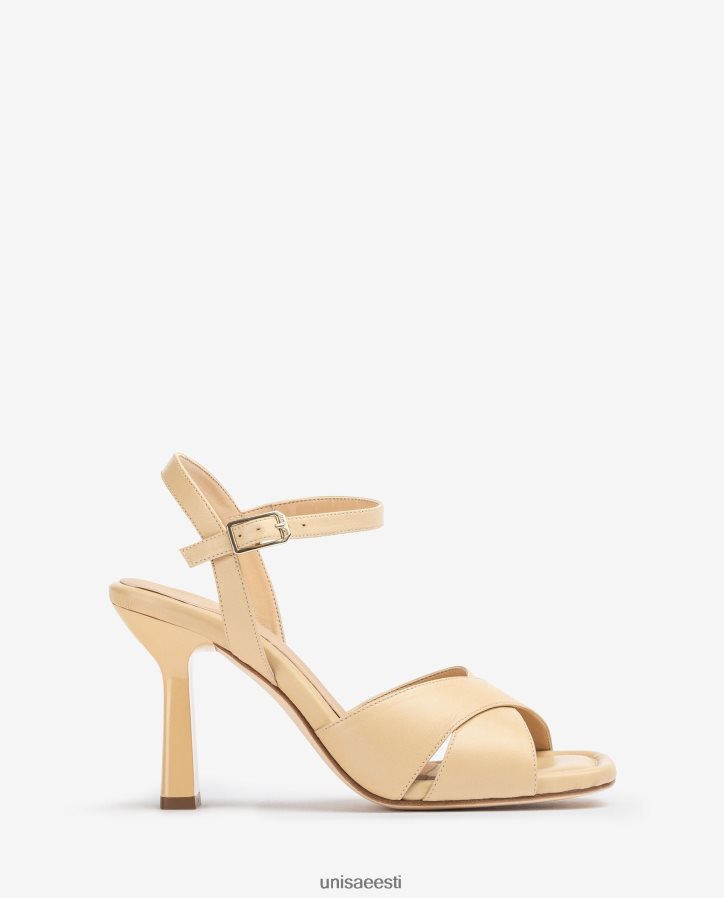 Unisa 88PPB4339 ristatud nahast rihmad sandaalid naised beež