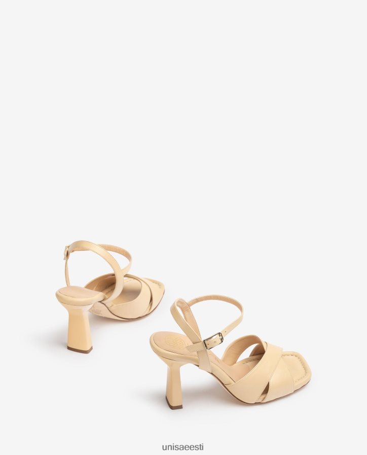 Unisa 88PPB4339 ristatud nahast rihmad sandaalid naised beež
