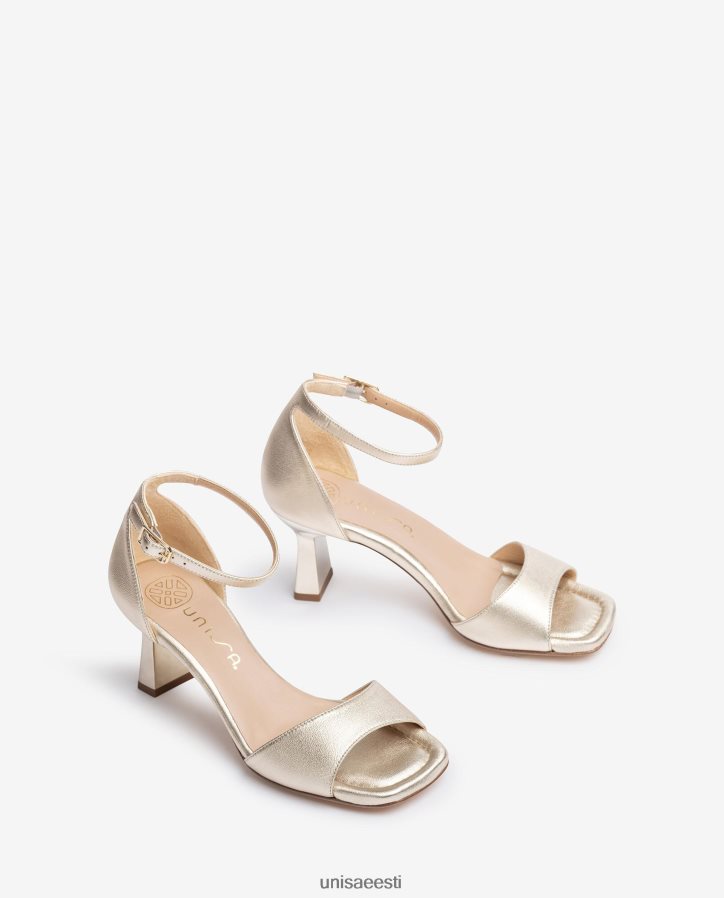 Unisa 88PPB4365 geomeetrilise kontsaga nahast sandaal naised kullast