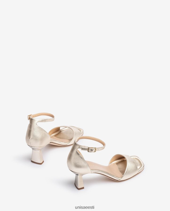 Unisa 88PPB4365 geomeetrilise kontsaga nahast sandaal naised kullast