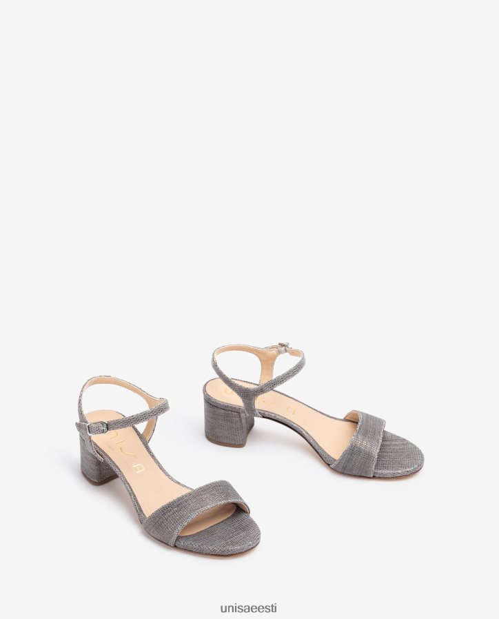 Unisa 88PPB4367 metallist efektiga seemisnahast sandaalid laia kontsaga naised graatsiline